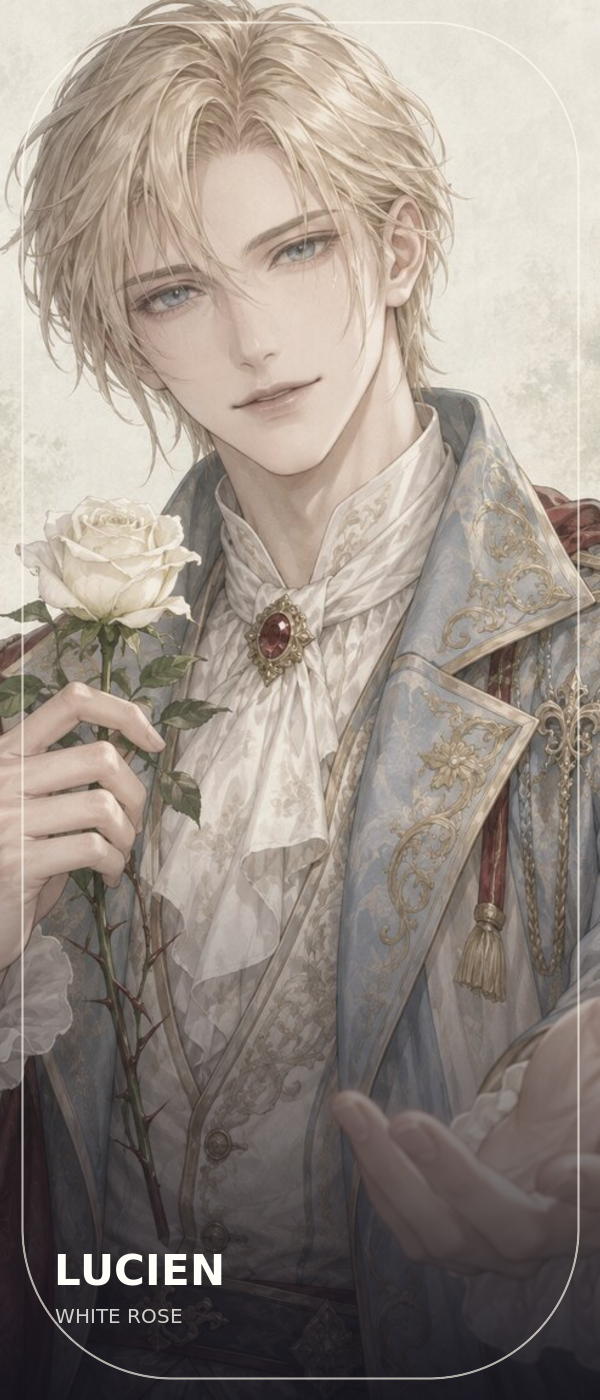 白薔薇を持つリュシアンのカード